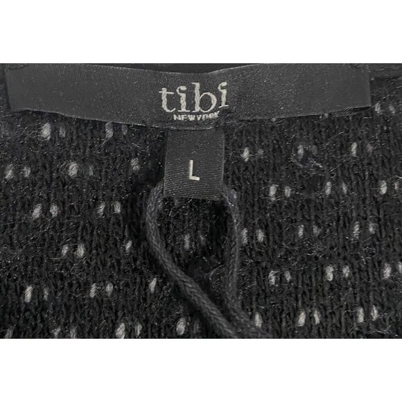 Tibi Womens Black Textured Knit Sweater L designer neutral fun shaggy texture - Picture 3 of 10